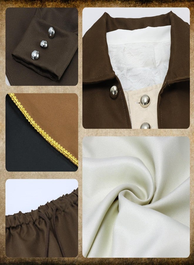 AQEWK Colonial Costume Boys 18th Century Traditional America Cosplay Costume Performance and Events(Brown/150) - Image 4